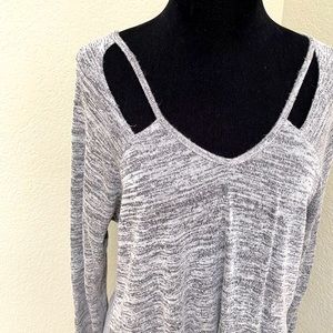 Heather Grey Cutout Top